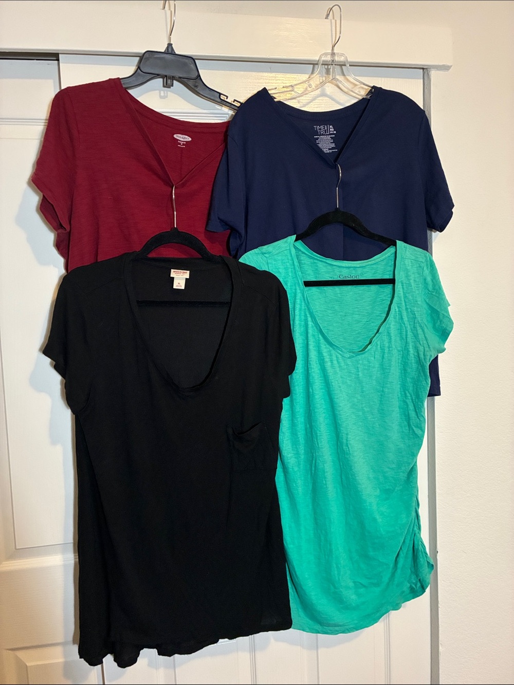 Bundle of 4 Short Sleeve Tee Set - Black, Teal, Navy, Burgundy